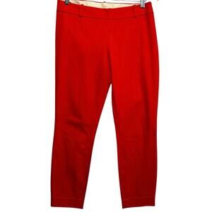 J. Crew Minnie Crop Red Dress Pants Stretch Ankle Trouser Mid Rise Size 4